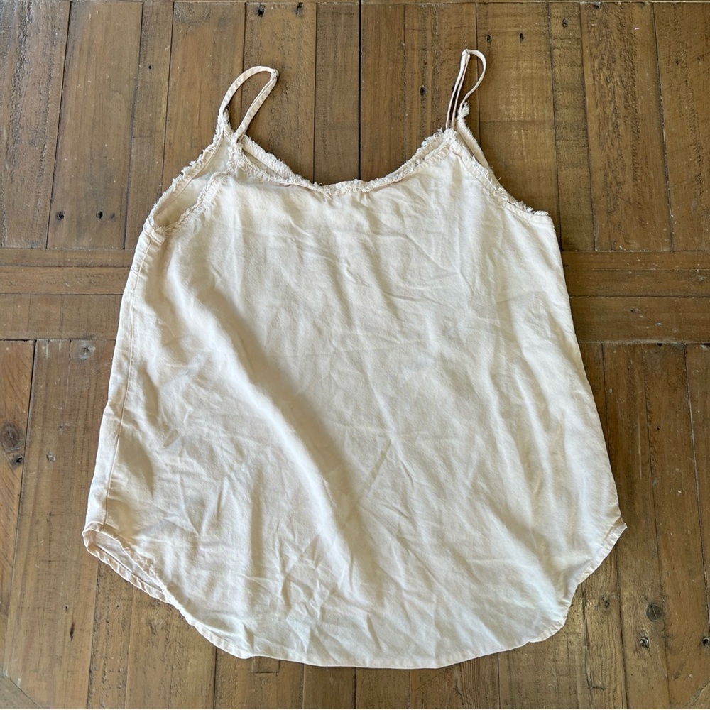Bella Dahl Frayed Edge Cami Tank Top Linen Sand Tencel Boho Medium - Picture 6 of 8